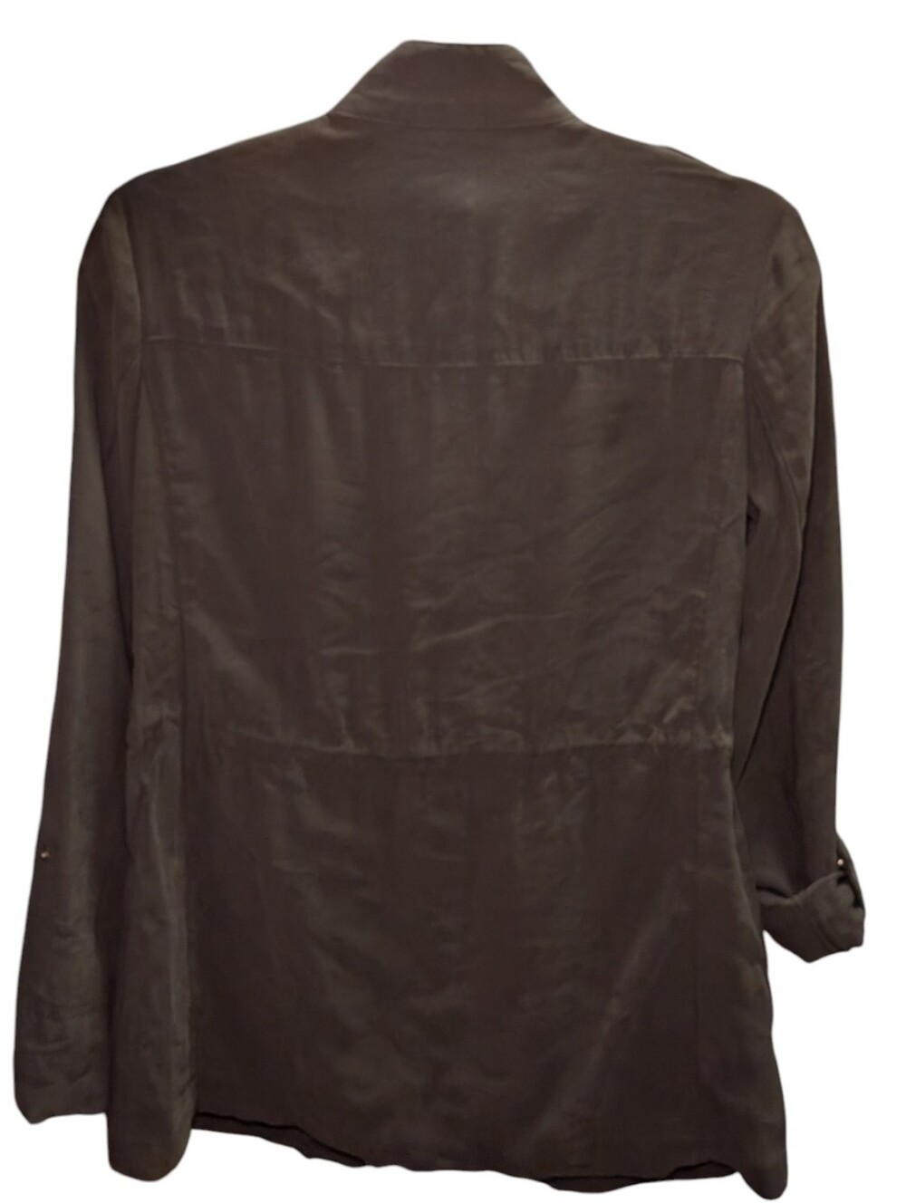 Women's Brown Utility Jacket - Casual Anorak Coat - Picture 4 of 6